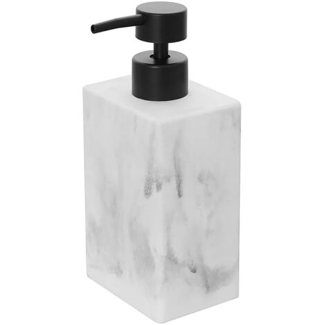 Dispenser sapone liquido in poliresina marmorizzata bianca Marmo