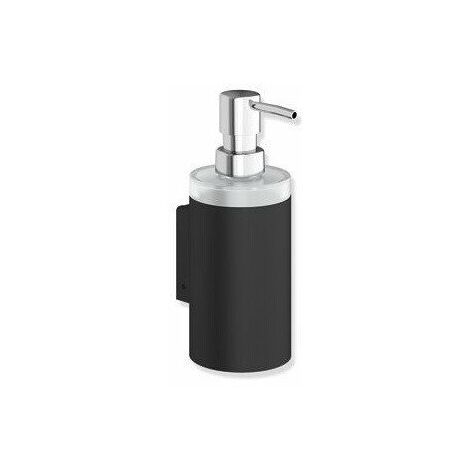 Dispenser sapone SYSTEM 900 supporto nero opaco profondo - Cristallo