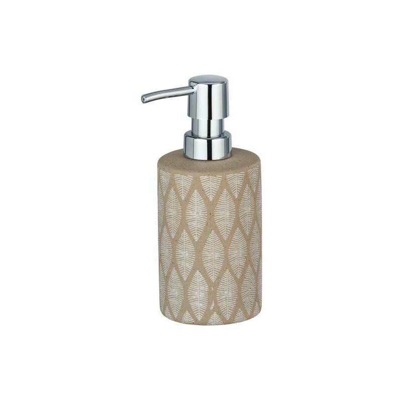 Distributore di sapone liquido Tupian, Capacità 300 ml, ceramica, 8,5x17x7 cm, beige - Wenko