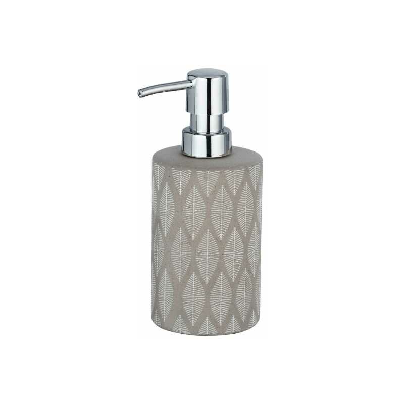 Distributore di sapone liquido Tupian, Capacità 300 ml, ceramica, 8,5x17x7 cm, grigio - Wenko