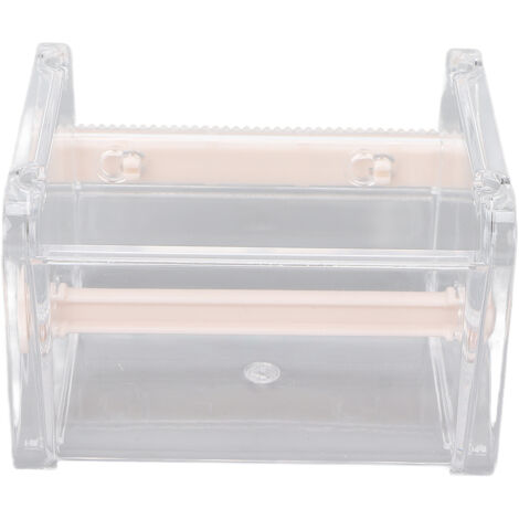 Dispenseur de ruban adhésif transparent avec coupeur - Support visible pour bureau, école, maison - Beige