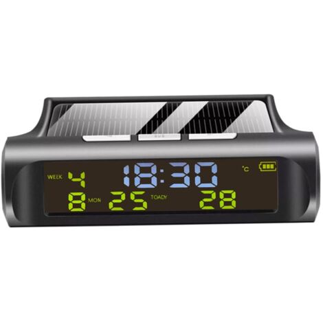 Display digitale della temperatura per auto Termometri solari Orologio Termometro per auto Componente elettronico Nero