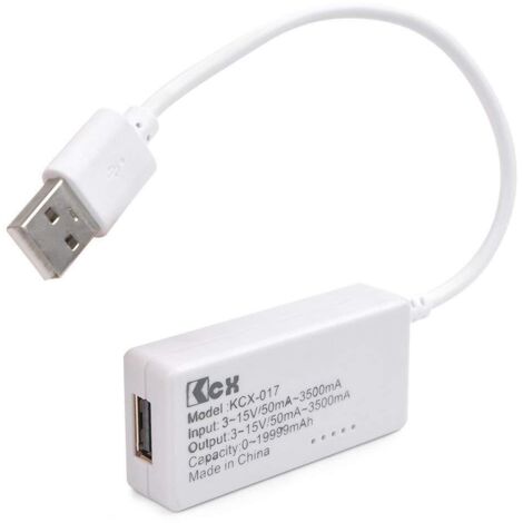 Display digitale LCD retroilluminato LCD con coda bianca, amperometro USB, voltmetro, tabella di rilevamento della capacità di carica, rilevatore