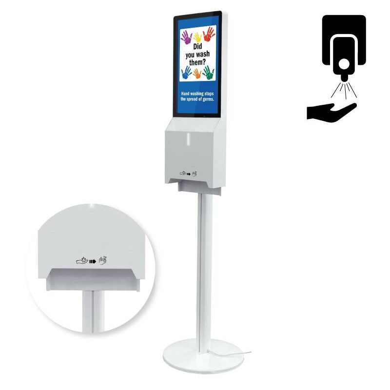 

Display LCD 21.5' con dispensador de Gel Automático Sanitizer