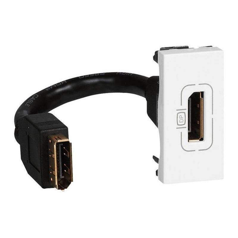 Prise Display port préconnectorisée Mosaic 1 module blanc Legrand 078791