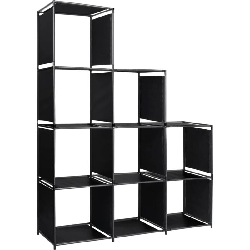 Display Staircase Shelf 130x45x170cm Fabric Vidaxl Black