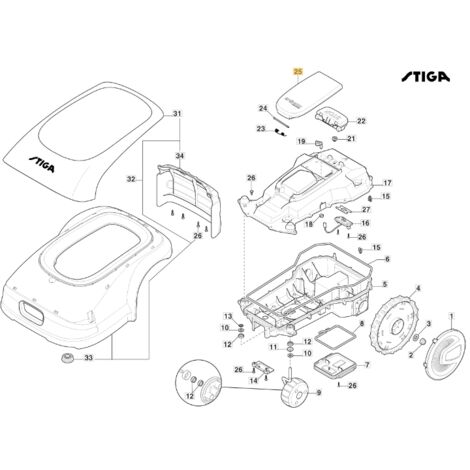 Displayabdeckung - a1000 rtk ORIGINAL STIGA Roboter-Rasenmäher 381119744/0