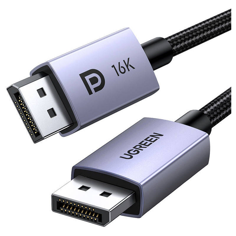 Ugreen Displayport 2.1 16k 3d Vision Geflochtenes Kabel 2m Grau