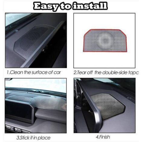 Disponible en une seule couleur : noir. Matériau : acier inoxydable OC24525. Grille de haut-parleur pour tableau de bord automobile.