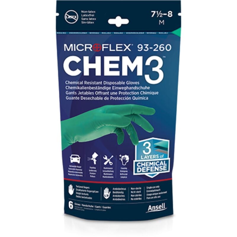Microflex 93-260 Disposable Gloves, Size 8.5-9 - Ansell