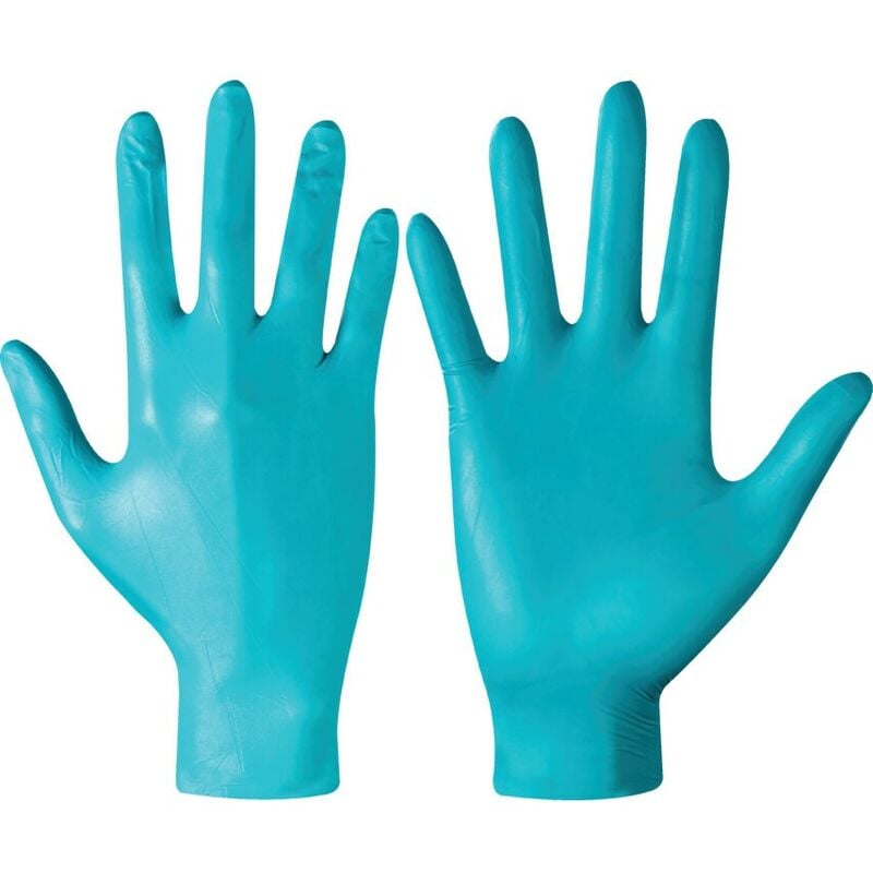 Disposable Gloves, Green, Nitrile, Powder Free, Textured Fingertips, Size - Green - Skytec