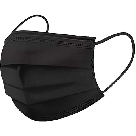 Disposable Mask 4 Layer 2022 Black Mask with White Inside, Breathable Single Use Dust Mask with Wider Soft Earloops for Adult Men Women Box 50 Pack