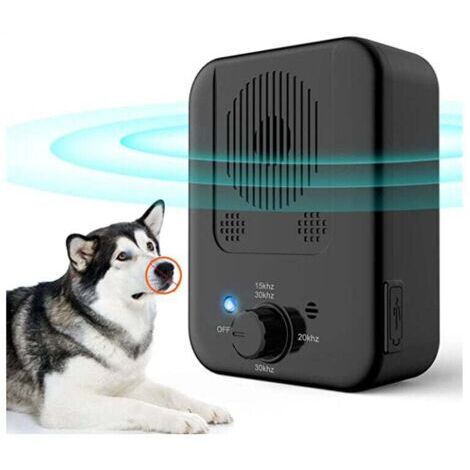 Dispositif anti-aboiement ultrasonique rechargeable, 3 fréquences réglables, portée de 10m pour chiens petits et grands