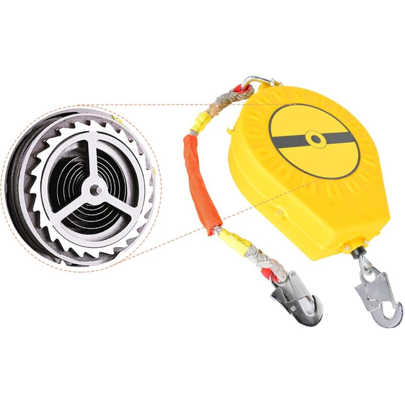 Dispositif Antichute a Rappel Automatique 10m, Protection Contre Les Chutes Câble de sécurité pour Toit et travaux aériens, escaladeDispositif de