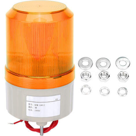 Dispositif d'alarme d'urgence LED BERM avec son pour usines, 5W DC24V Jaune