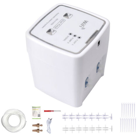 Dispositif d'arrosage intelligent WIFI, double pompe, irrigation goutte à goutte auto et temporisé, contrôleur d'application distante pour jardin et plantes