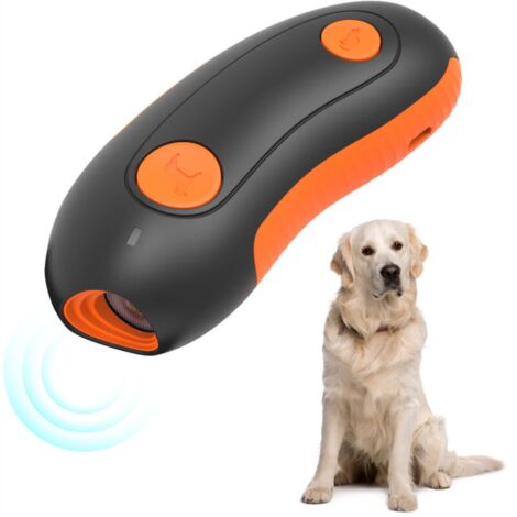 Dispositif De Contrôle Des Aboiements De Chien Untrasonic Avec Pointeur Lumineux Pour Chats Petits, Moyens Et Grands Chiens, Noir Et Orange