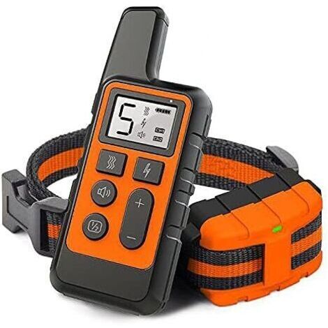Dispositif De Dressage De Chien Bouchon D'écorce 500M Télécommande Choc Électrique Avertissement De Vibration Produits pour Animaux De Compagnie Collier Électronique,Orange H505