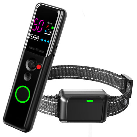 Dispositif de dressage de chien télécommande dressage pour animaux de compagnie collier de choc écran couleur dispositif de dressage de chien bouchon d'écorce