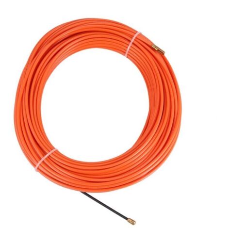 Dispositif de guidage orange de 4 mm, 30 mètres, en nylon, pour câbles électriques, pousse-câbles, serpents, fil de pêche