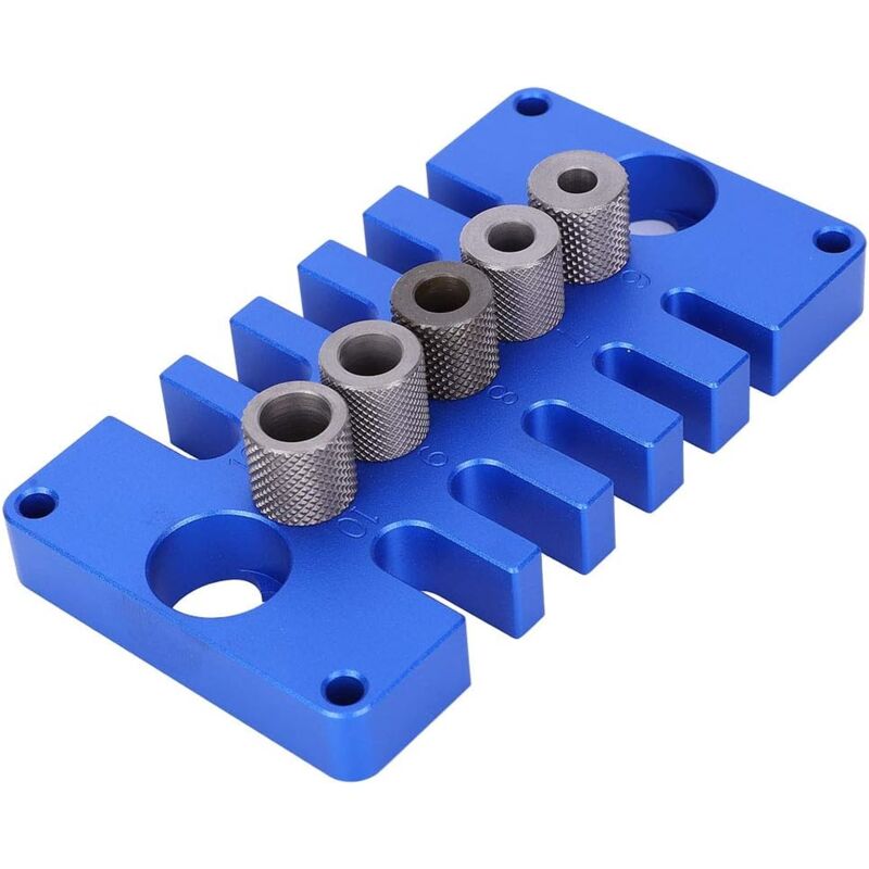 Dispositif de positionnement de poinçon pour le travail du bois, outil de perçage trois en un, bloc de guidage de perçage, alliage d'aluminium bleu