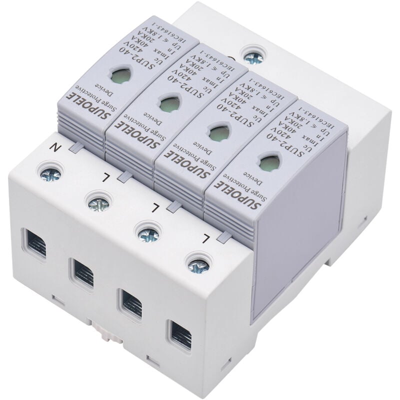 Dispositif de protection contre les surtensions ac 420 v 4P 40 ka Parafoudre Disjoncteur de protection anti-tonnerre domestique Installation sur rail