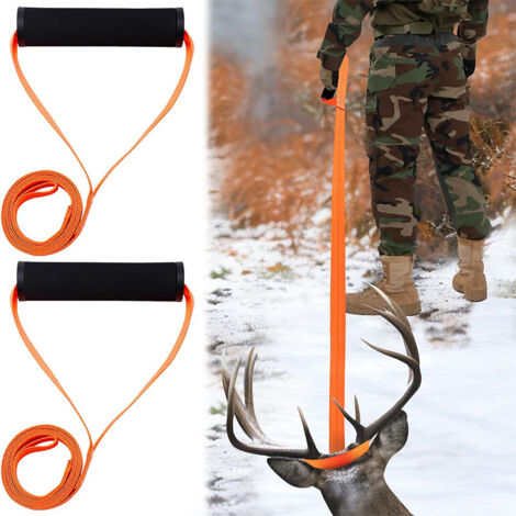 Dispositif de remorquage de cerfs robuste, équipement de chasse, tracteur à cerfs portable avec poignée à corde tendue.