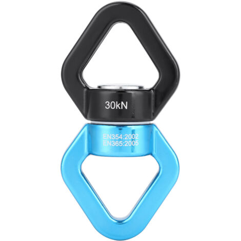 Dispositif de Rotation Sécurisé 30KN pour Escalade et Yoga, Connecteur Multifonction Pivotant (Bleu & Noir)