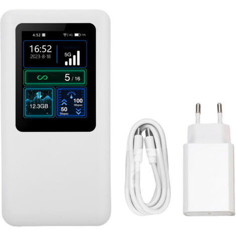 Dispositif Hotspot Mobile 5G 2.4GHz 5.8GHz, écran LCD TFT MIPI 1.8 pouces, WIFI 6 Portable, routeur de voyage avec emplacement pour carte Sim, prise ue
