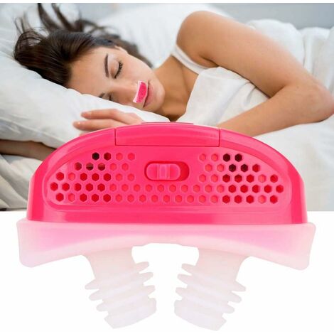 Dispositifs anti-ronflement, dilatateurs nasaux électriques Micro Cpap Conceptions de ventilateur à double courant de Foucault Solution de ronflement Snore Stopper Nose Vent Clip Purificateur (rouge),