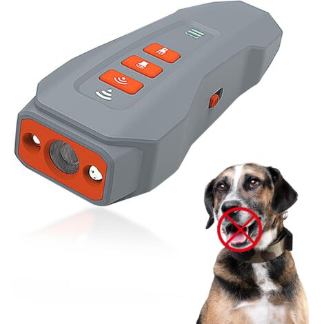 Dispositivo antiladridos para perros, herramienta de entrenamiento ultrasónico recargable 3 en 1, seguro y fácil de usar para prevenir el mal comportamiento canino, gris