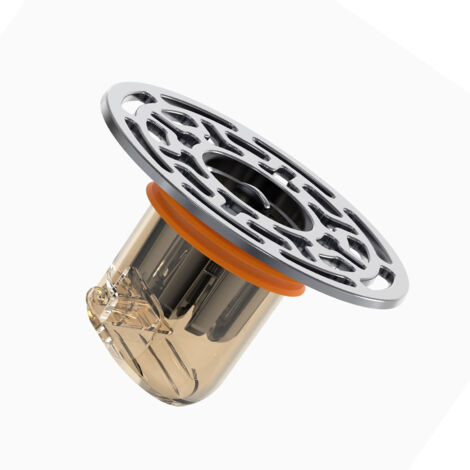 Dispositivo antirretorno silencioso, PVC/ABS naranja, para suelos de baño, 34–45 mm