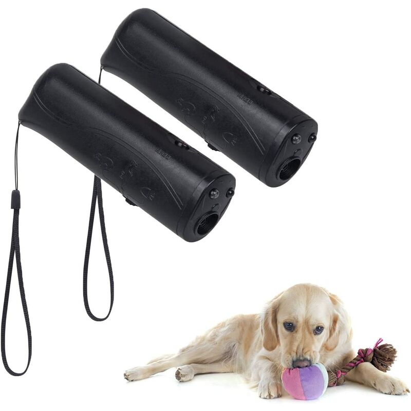 

Dispositivo de entrenamiento ultrasónico para perros de 2 piezas con luz LED, dispositivo de entrenamiento para perros de bolsillo con campana,