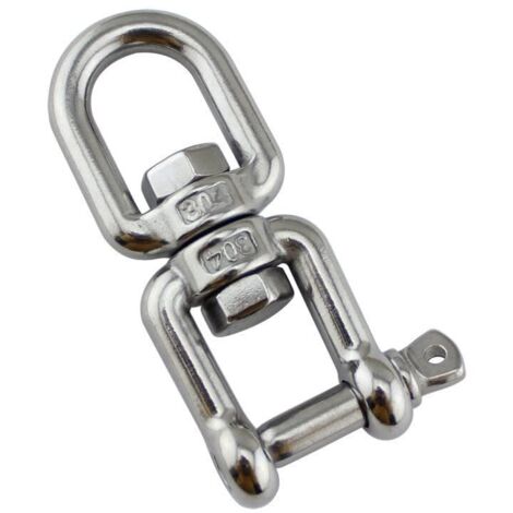 Dispositivo de grillete giratorio con anillo giratorio de 360° y doble extremo, grilletes en D de acero inoxidable 304 para hamacas de cuerda.