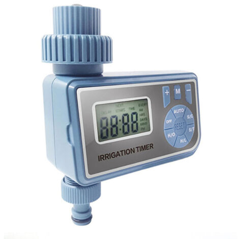 Dispositivo de riego multifuncional programable para jardines exteriores, aspersor inteligente.