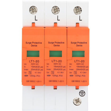 Dispositivo di protezione da sovratensioni e sottotensioni trifase 10 kA-20 kA 420 V CA per uso domestico