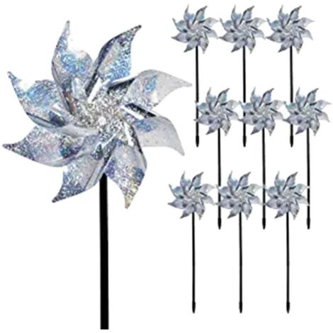 Dispositivo di protezione per uccelli da giardino - Dispositivo magico anti-uccelli (confezione da 10) bianco