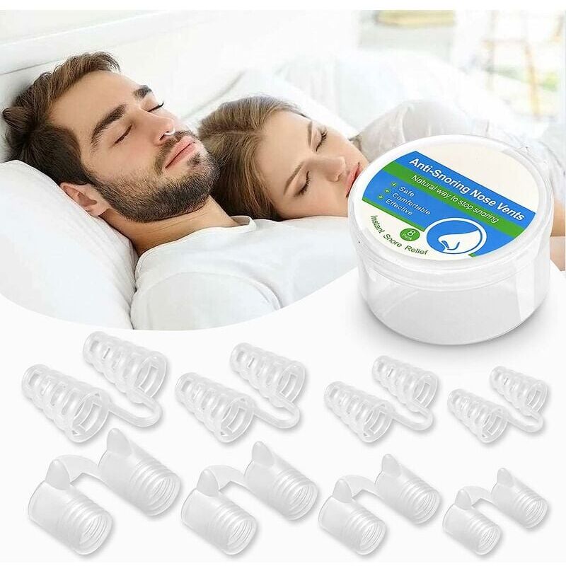 Image of Dispositivo dilatatore nasale, efficace divaricatore nasale antirussamento, clip per naso antirussamento, due tipi di morbido e duro, 4 misure