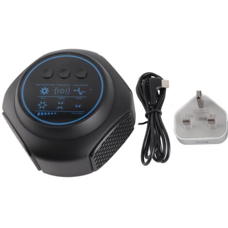 Dispositivo repelente ultrasónico para ratones y ratas: potente transmisor de 45 kHz, diseño compacto (12 x 7,5 cm), alcance de 300 m², ABS negro. Protección silenciosa y segura.