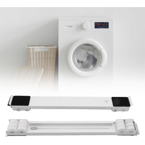 [Dispositivo rodante] Soporte extensible con 24 ruedas para lavadora y refrigerador, capacidad de carga 300 kg, blanco, 2 unidades