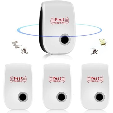 AIPERQ Dispositivo ultrasónico para repeler ratones y ratas, repelente ultrasónico para ratones, dispositivo repelente para interiores, antirratones, insectos, mosquitos, cucarachas, ratas y arañas, paquete