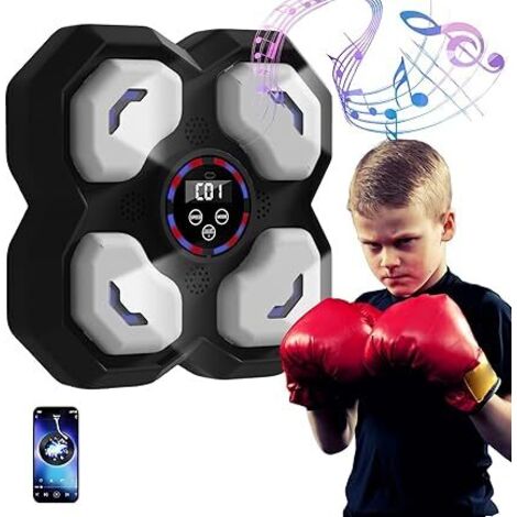 Dispositivos de boxeo para música infantil, nuevos pernos LED 2024 y guantes para niños, 9 conducción rápida, mejillas, negro (sin guantes)