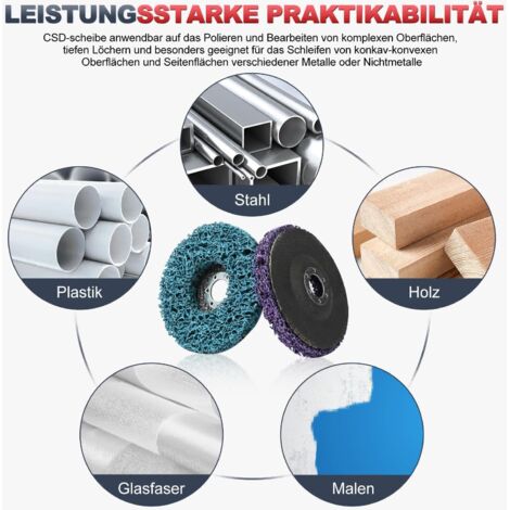 Disque 125mm 6 pièces disques abrasifs pour meuleuse d'angle, kit de disques de nettoyage disque de nettoyage grossier antirouille, disques flexibles pour enlever la rouille, peinture du métal (3