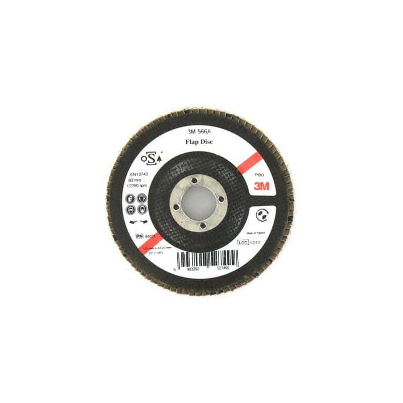 3M - Disque 566A à lamelles bombée grain 80 x 5