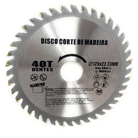 Disque à Bois De 125 Mm Pour Meuleuse 40 Dents Scie Circulaire