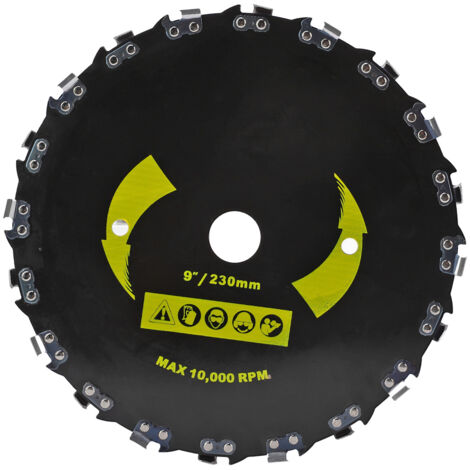 Disque à chaîne en acier allié, angle droit, lame pour scie, bois/plastique, 9 pouces, 20 dents