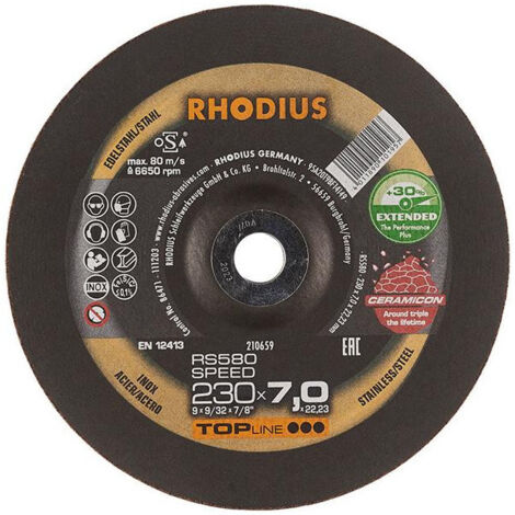 Disque à ébarber RS 580 SPEED EXTENDED 230 x 7.0 x 22.23 mm Rhodius