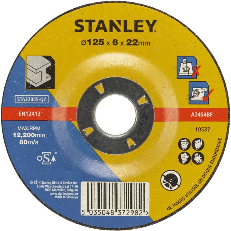 Stanley Disque aggloméré à ébarber le métal 125x22x6 STA32055 QZ - vue 2