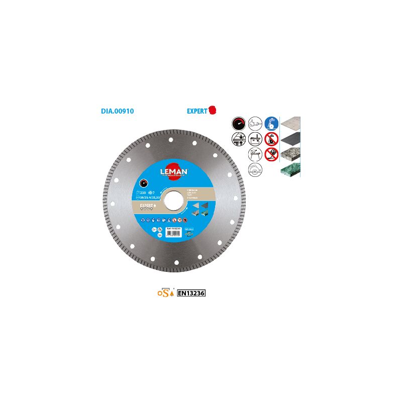 Leman - Disque diamant grès cérame Expert ø 115 Alésage 22,23 Ep. 1,4mm