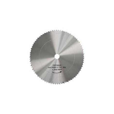 Disque à Lame Circulaire Chrome Vanadium Dent Normale - ø 350 mm trou 30 dents 80 épaisseur 2,2 mm
